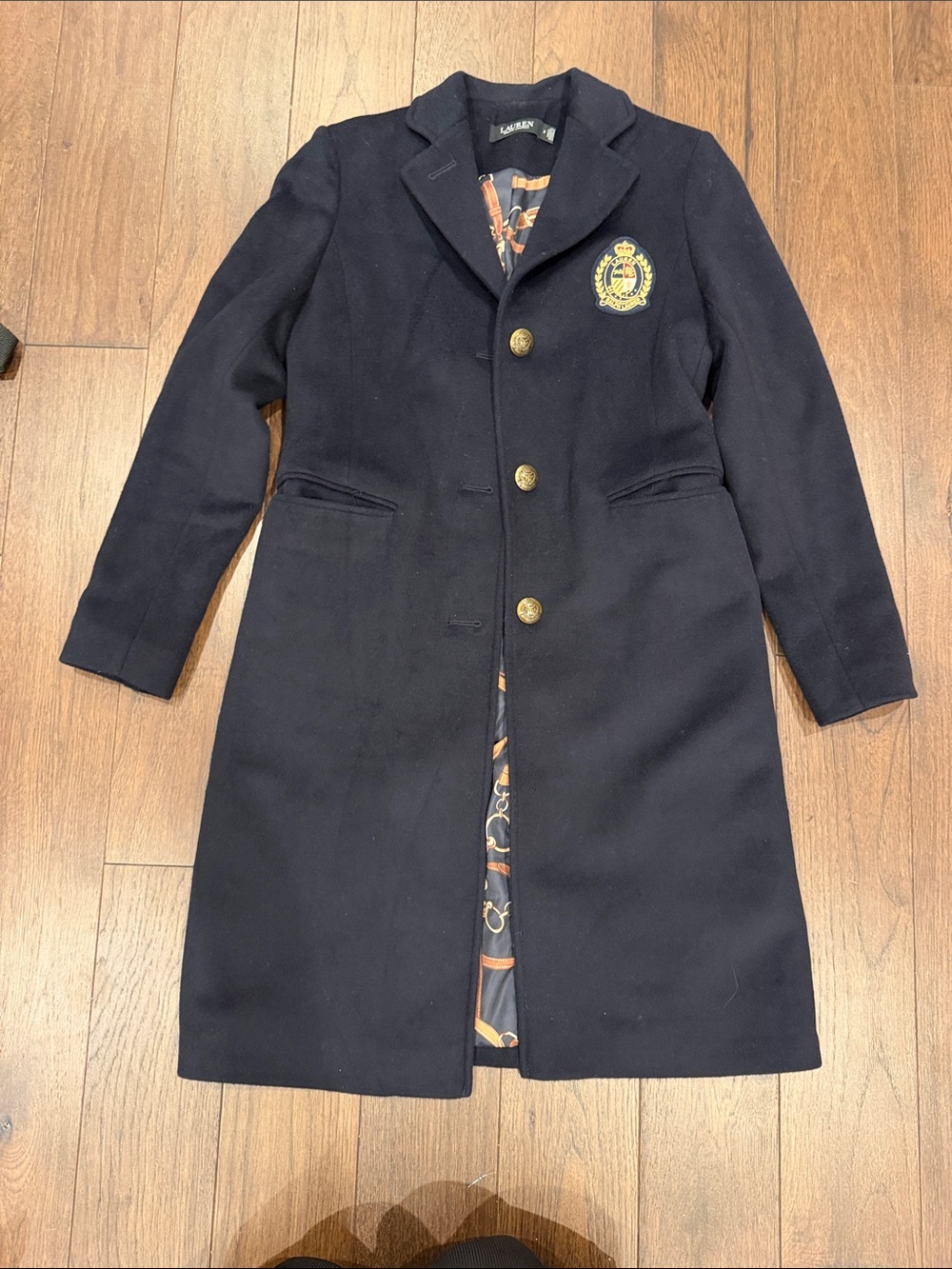 Lauren Ralph Deep Navy Lauren Wool Coat Size 0 - C72-121